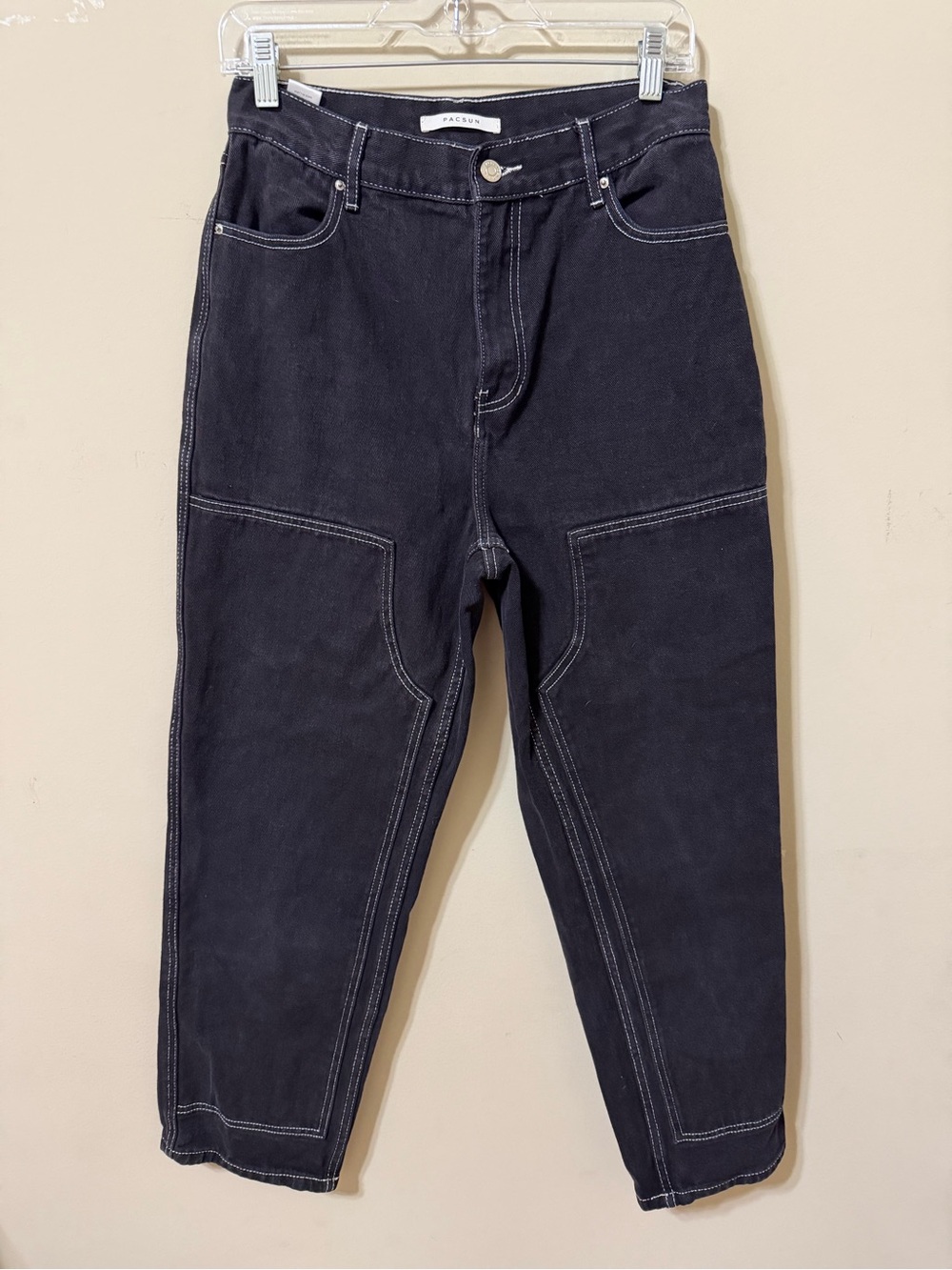 PacSun women’s Black high rise carpenter emo punk skater goth Relaxed Jeans 28